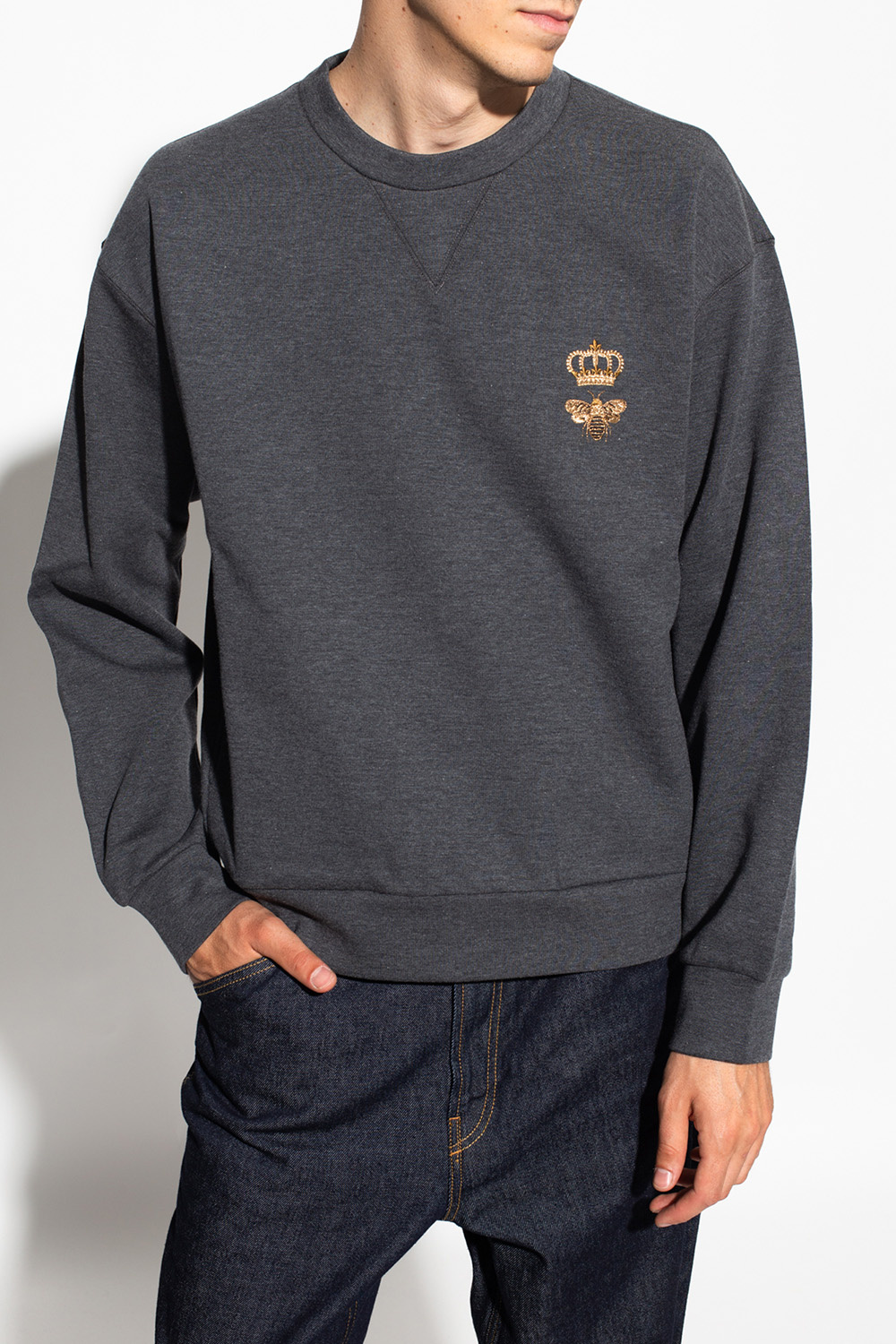 Grey Embroidered sweatshirt Dolce & Gabbana - Vitkac Canada